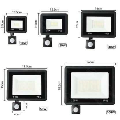 Outdoor LED Flood Lights 10W 20W 30W 50W 100W Bright Security Light IP66 Waterproof White Floodlight for Garage Garden Stadium - GlowMart