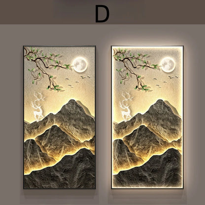 Modern Mountain  Interior Painting Led Wall Hanging Lamp For Living Room Lights Kitchen Porch Aisle Dining Room Home Decoration - GlowMart