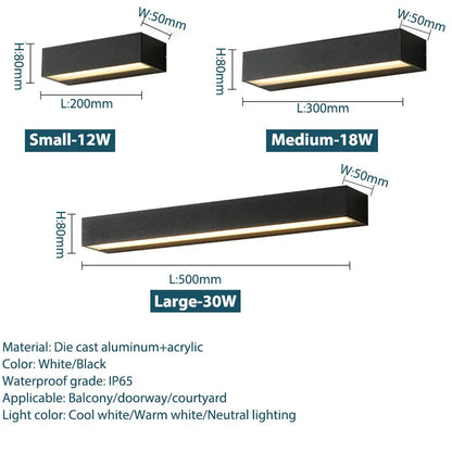 LED Outdoor Porch Wall Sconces Aluminum Exterior Wall Light Fixtures IP65 Waterproof Lamp for House Patio Doorway Garage Decorat - GlowMart