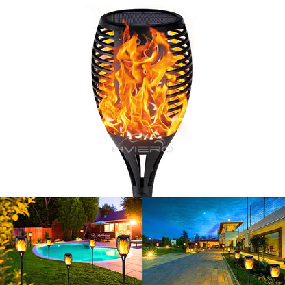 1/2/4/8Pcs Solar Flame Lights 12LED Bulbs Flickering Waterproof Garden Decoration Outdoor Lawn Path Yard Patio night Floor Lamps