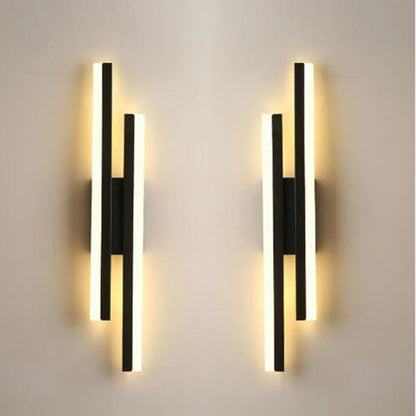 LED Bedroom Wall Lamp Wall Sconces Copper Line Pipe Acrylic Lampshade Indoor Lighting for Living Room Corridor Light Fixture - GlowMart