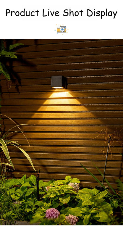 LED Solar Light Outdoor Garden Square Wall Lamp Outdoor Courtyard Garden Fence Lighting Wall Decoration Lamp - GlowMart