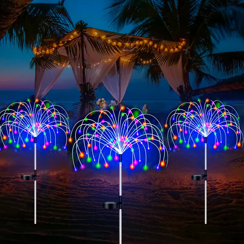 Solar Firework LED Stake Lights Outdoor Garden Decor Pathway Fairy Light Waterproof Yard Lawn Patio Landscape Decor Solar Lamp - GlowMart