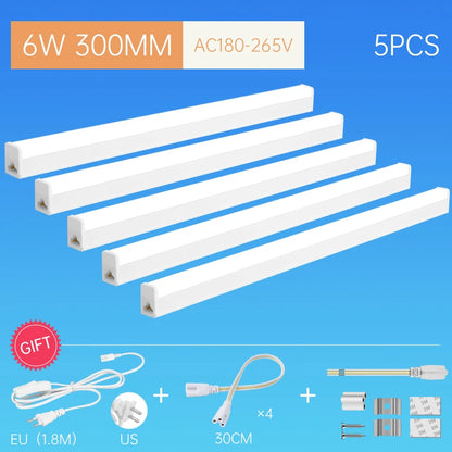 LED Tube Fixture Lamp Lighting Strip Home Highlight 220V LED Lights Bedroom Kitchen Cabinet Led Bulb Tube With Cable Light Tube - GlowMart
