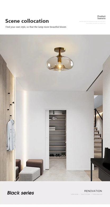 Modern LED Glass Ceiling light Minimalist Cloakroom Balcony Bedroom Dining Room Lighting Hallway Lamp Indoor lighting