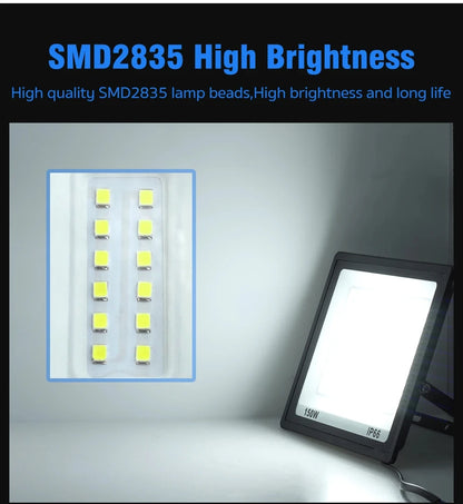 High Brightness LED Floodlight 10W 20W 30W 50W 100W 150W 200W 300W AC220V Cold White Flood Light For Garden Street Outdoor Light - GlowMart