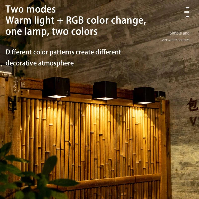 LED Solar Light Outdoor Garden Square Wall Lamp Outdoor Courtyard Garden Fence Lighting Wall Decoration Lamp - GlowMart