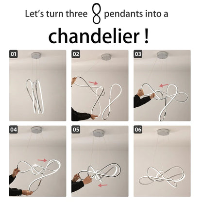 Modern LED Pendant Light DIY Chandelier Lights For Dining Room Living Room Bar Kitchen Room Ceiling Hanging Lamp Home Decor Lamp - GlowMart