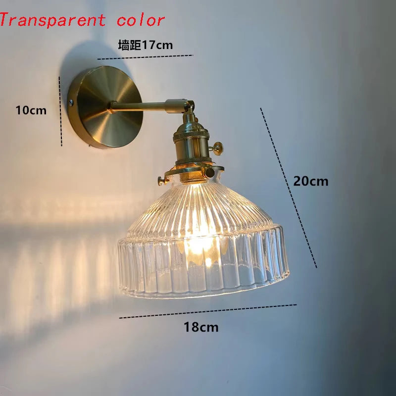 Lighting for Living Room Wall Decor Nordic Personality Green Glass Art Clear Fresh Air Aisle Mirror Headlight Bedroom Headlamp