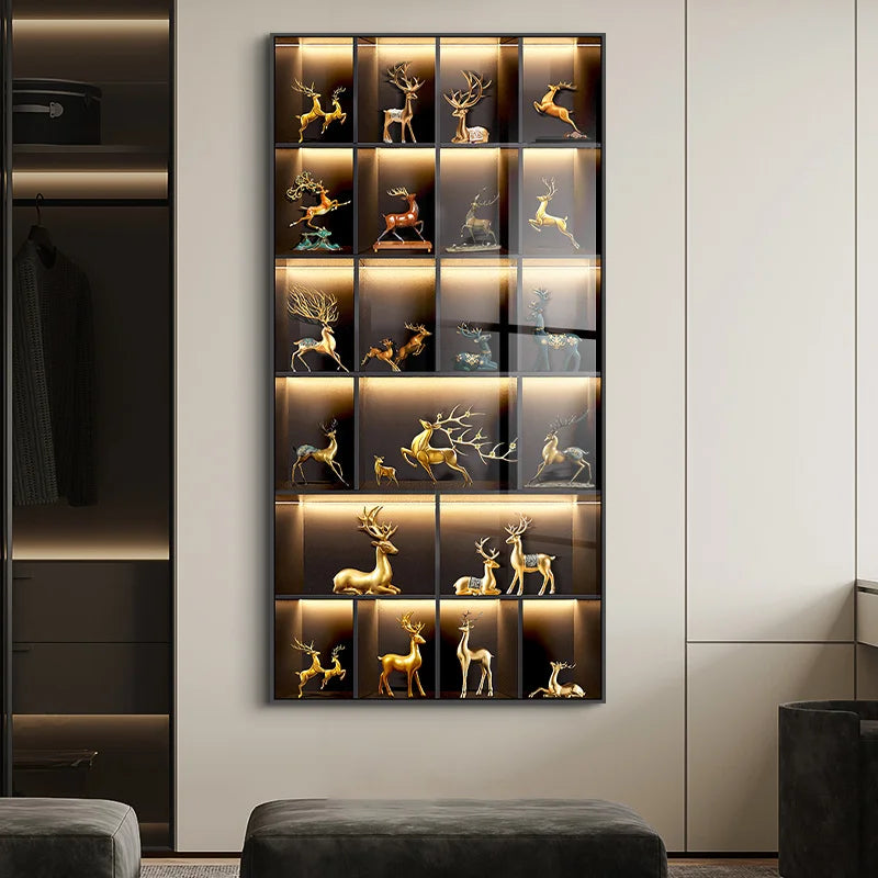 Modern Light Luxury Entrance LED Decorative Painting Home Decoration Living Room Bedroom Sofa Background Corridor Mural Light - GlowMart