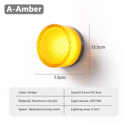 Modern LED Wall Lamp Living Room Amber Jelly Decor Wall Sconces  Corridor Study Dining Room  Home Decoration Smokey Grey Fixture - GlowMart