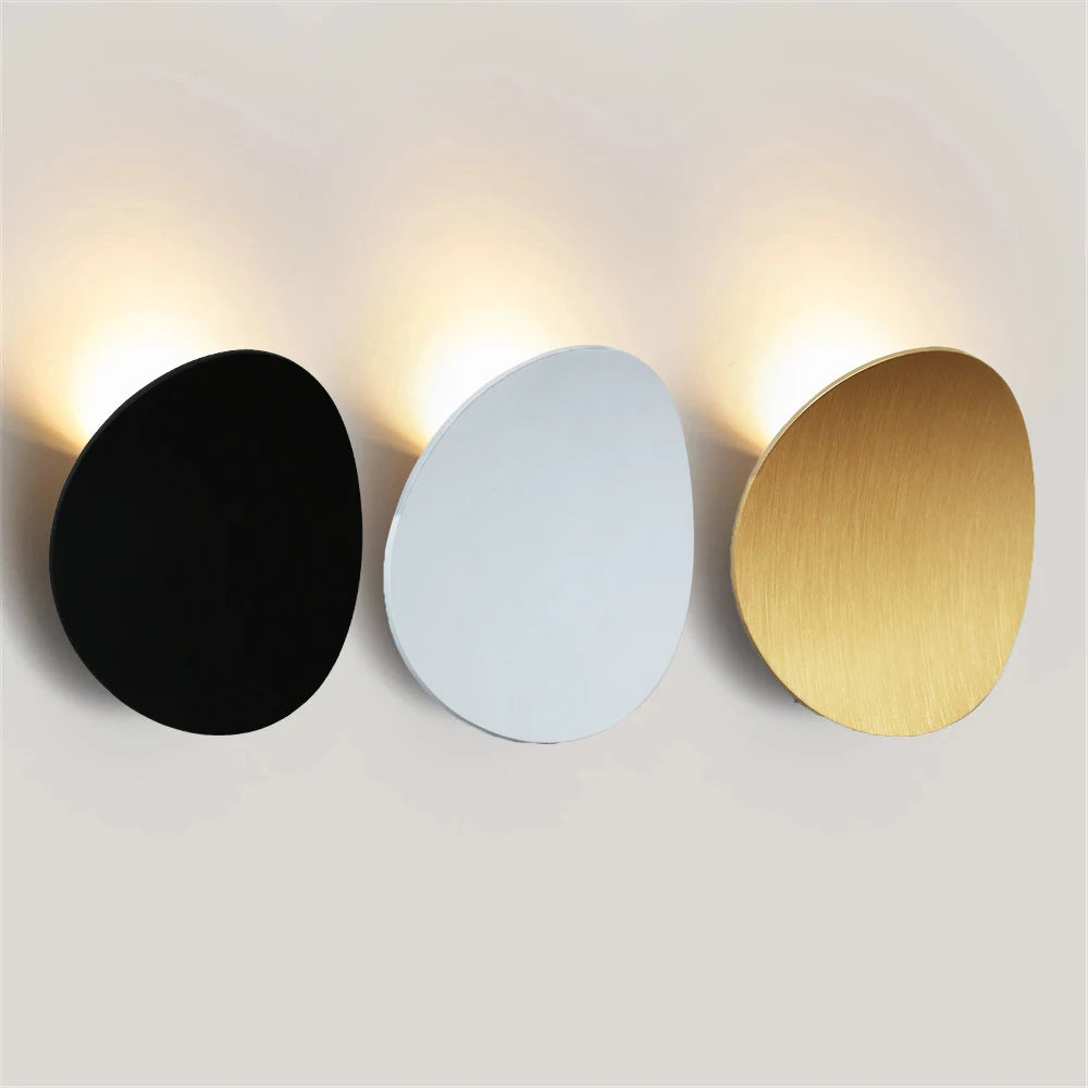 LED Indoor Wall Lamps Modern Simple Aluminum Wall Lamp Bedroom and Living Room Lighting Black White Gold Wall Lamp Light Fixture - GlowMart