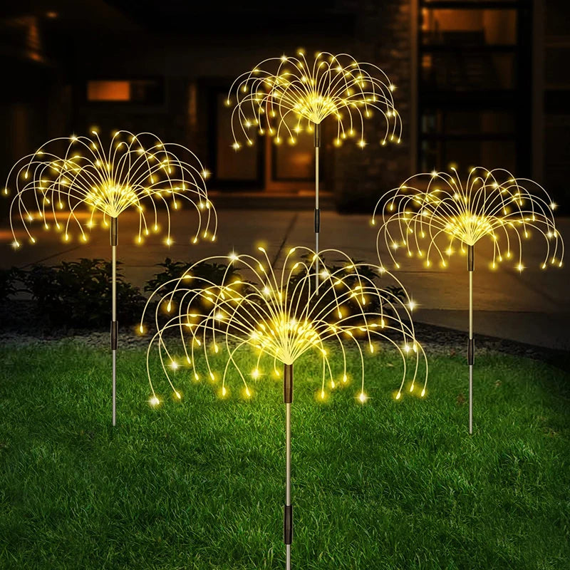 Solar Firework LED Stake Lights Outdoor Garden Decor Pathway Fairy Light Waterproof Yard Lawn Patio Landscape Decor Solar Lamp - GlowMart