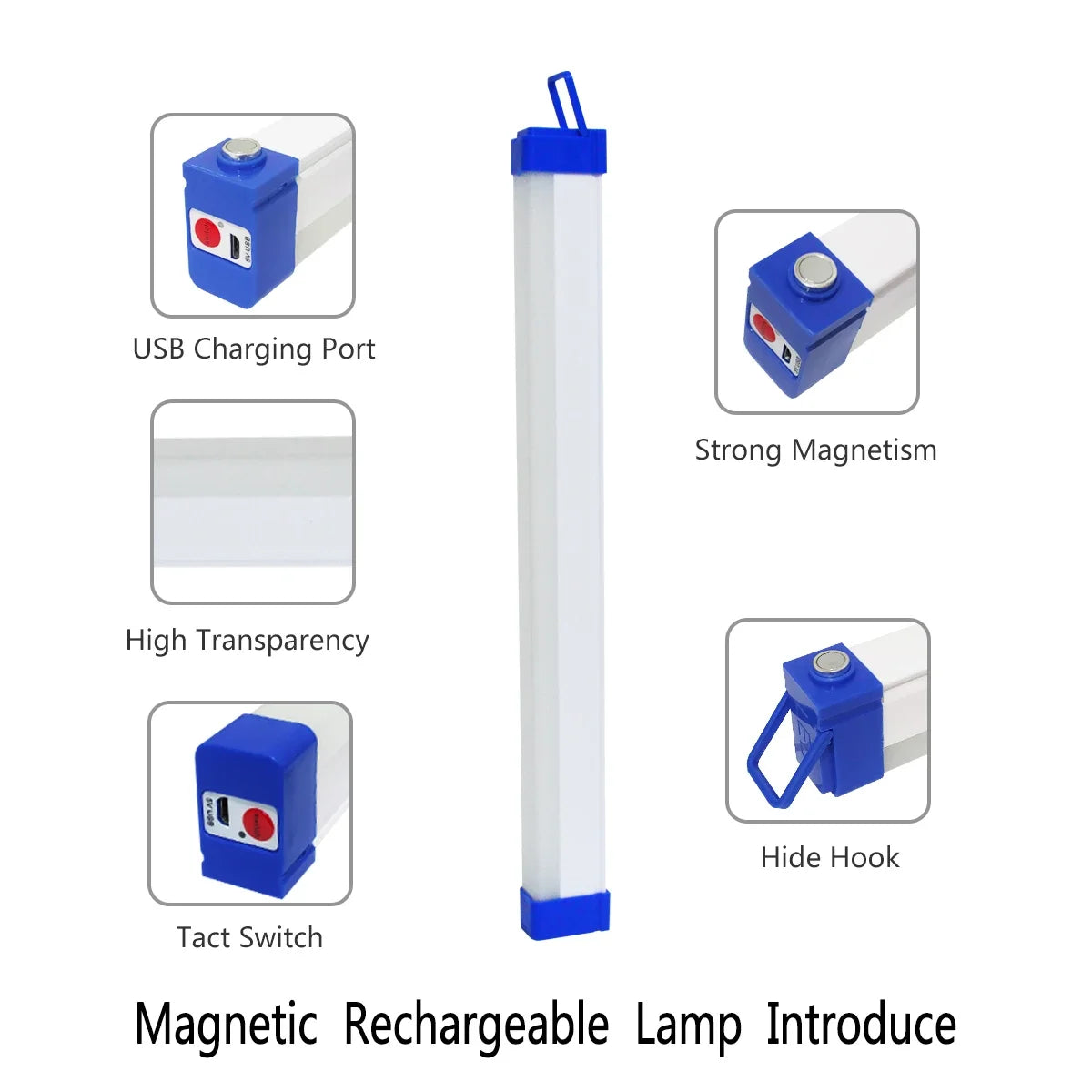 17/32/52CM LED Rechargeable Tube Camping Light Magnetic Suspension Portable Light Bulb Emergency Night Market Outdoor Lighting - GlowMart