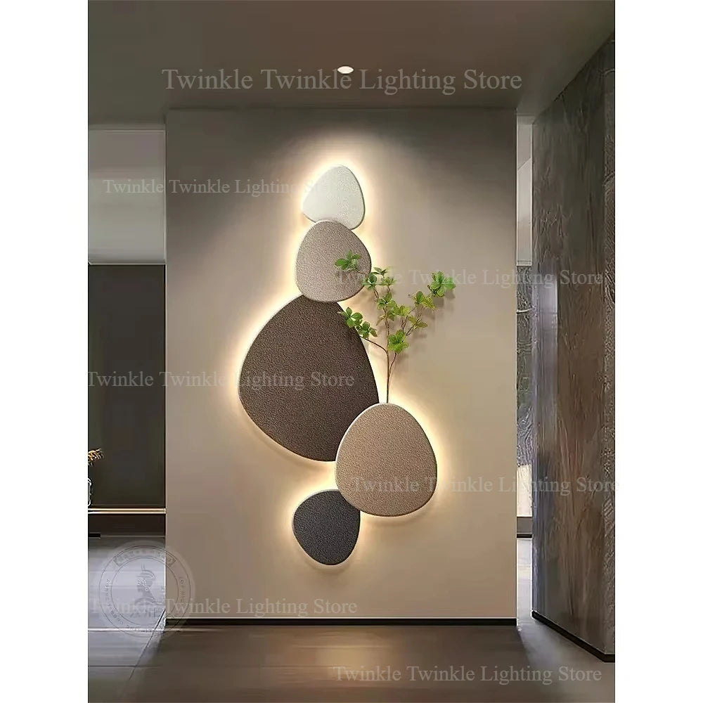 New Style Living Room Wall Lamp Porch Decorative Painting Wall Lights Green Plant Mural Corridor Aisle Painting Wall Lamp Plug - GlowMart