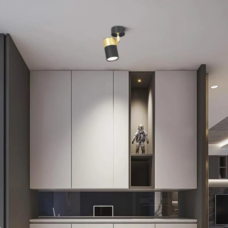 Led track ceiling lamp freely collocation spotlight home background wall living room clothing store guide rail slide track ceil - GlowMart