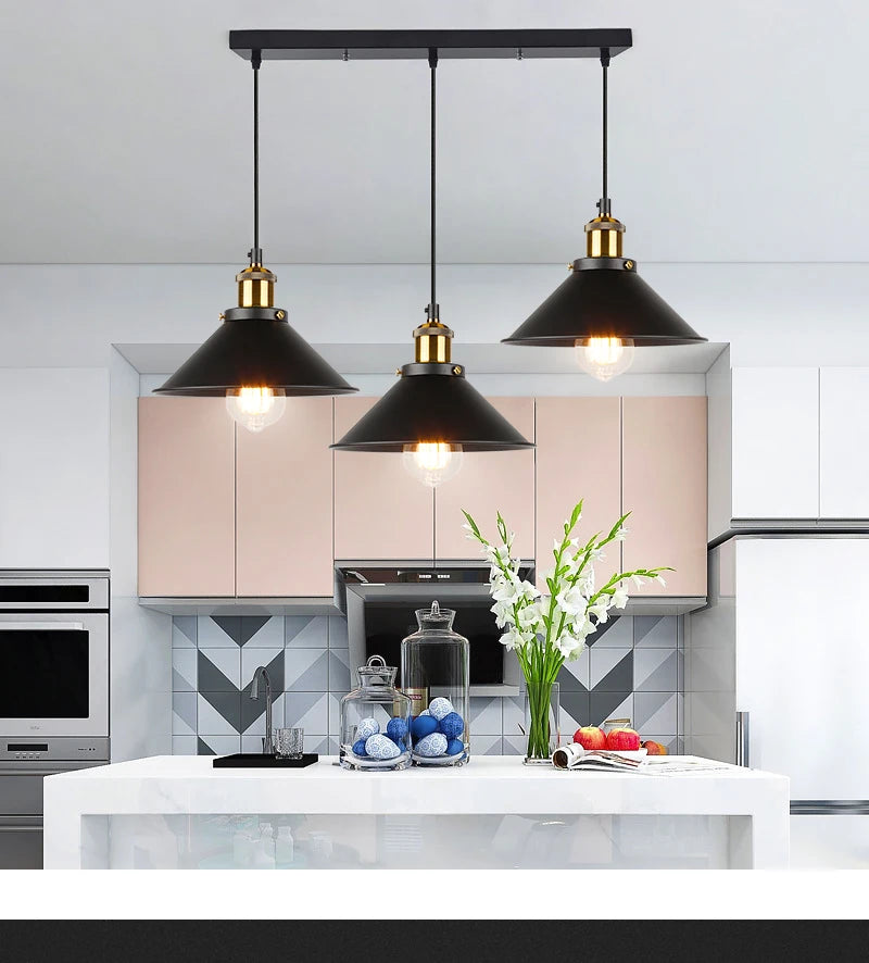 Vintage Pendant Light Loft Retro Chandelier Pendant Lamp E27 Base Industrial Hanging light Edison Home Lighting for Living Room - GlowMart