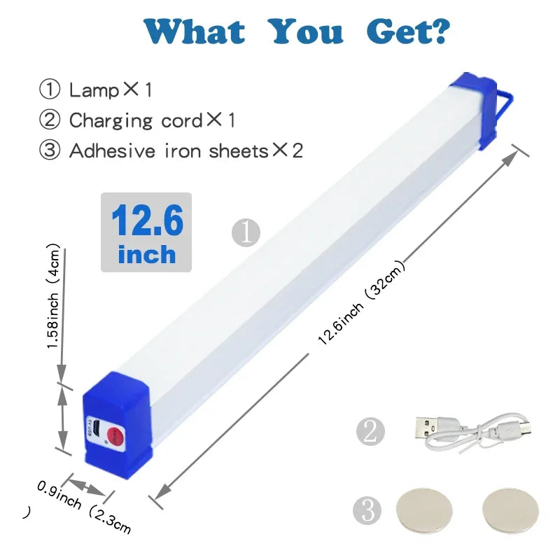 17/32/52CM LED Rechargeable Tube Camping Light Magnetic Suspension Portable Light Bulb Emergency Night Market Outdoor Lighting - GlowMart
