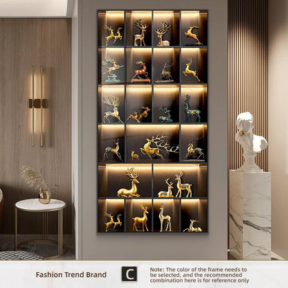 Modern Light Luxury Entrance LED Decorative Painting Home Decoration Living Room Bedroom Sofa Background Corridor Mural Light - GlowMart