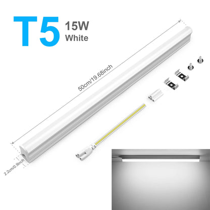 50cm T5/T8 High Brightness LED Light Tube No Power Plug Tube Lamp White/Warm White For Warehouse Garage Kitchen Shop Factory - GlowMart