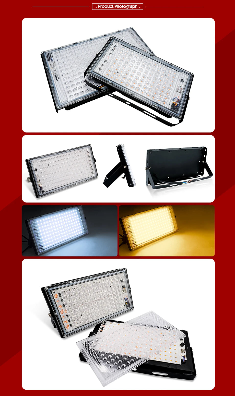 LED Flood Light 50W 100W Outdoor Lighting AC 110V 220V Floodlight IP65 Reflector Projecteur Led Exterieur Focus Spotlight - GlowMart