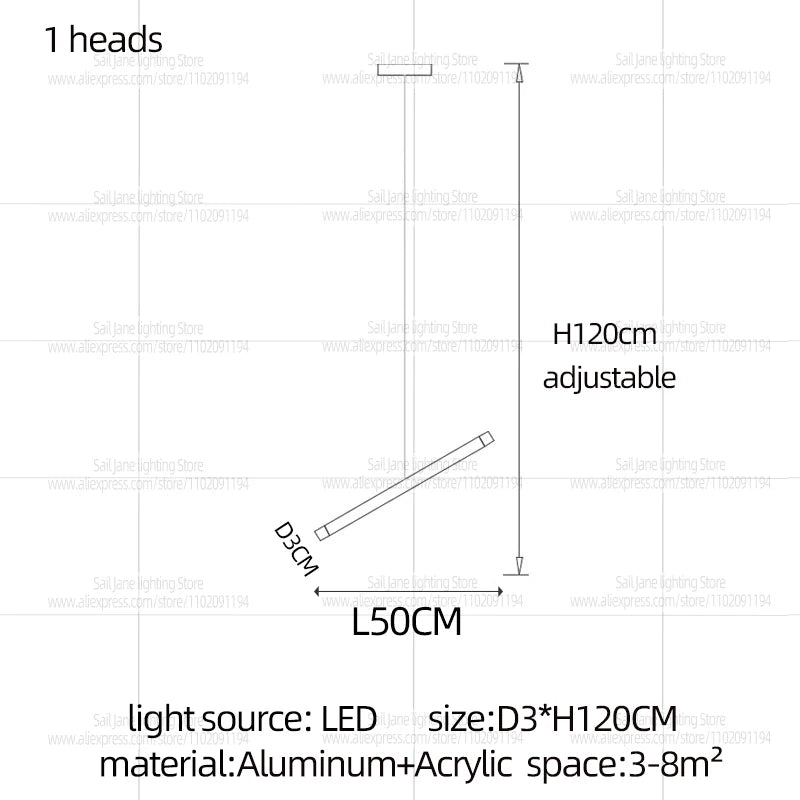 Nordic Pendant Light Modern Living Room Dining Table Lighting Lounge Hanging Restaurant Attic Chandelier Bedroom Ceiling Lamp - GlowMart