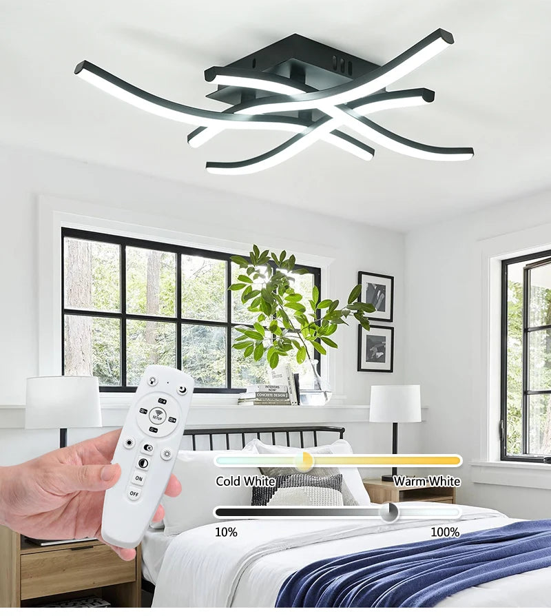 Ceiling Lamp Modern Living Room Lamp For Dining Room Bedroom Balcony LED Ceiling Light 28W Curved Design Panel lights For Home