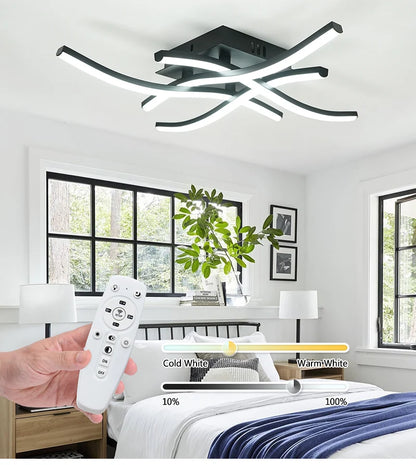 Ceiling Lamp Modern Living Room Lamp For Dining Room Bedroom Balcony LED Ceiling Light 28W Curved Design Panel lights For Home