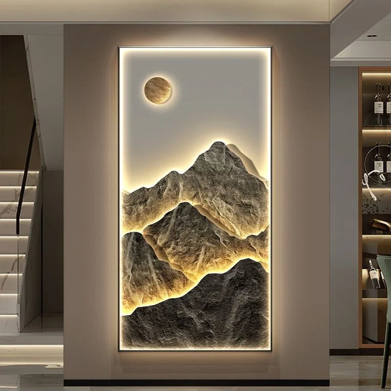 Modern Mountain  Interior Painting Led Wall Hanging Lamp For Living Room Lights Kitchen Porch Aisle Dining Room Home Decoration - GlowMart
