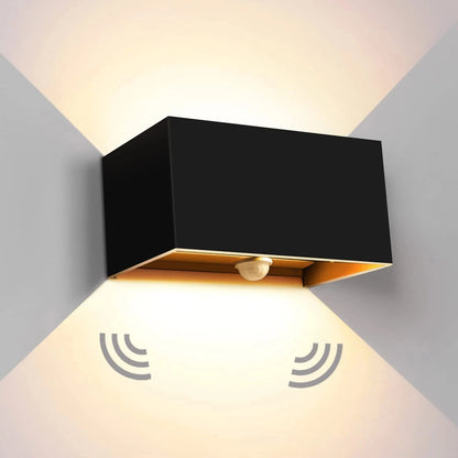 LED Outdoor Wall Lamps 24W LED Motion Sensor Black/White IP65 Waterproof Indoor Outdoor Lighting Adjustable Wall Light