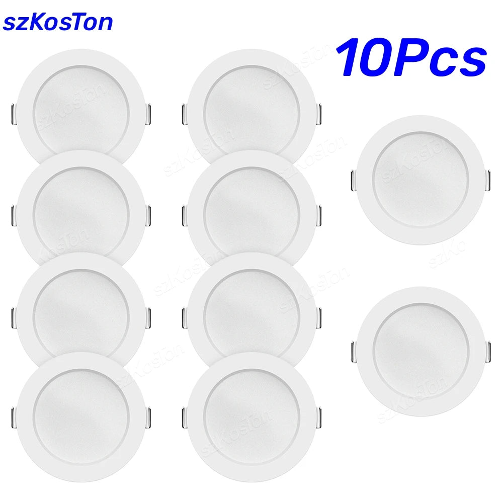 10pcs/Lot LED Downlight 5W 7W 9W 12W 20W 220V Recessed Ceiling Lamp  Round LED Panel Down Lights Spotlight Lighting - GlowMart