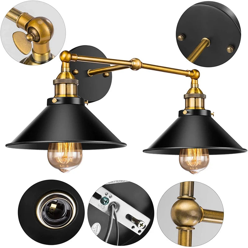 Vintage Pendant Light Loft Retro Chandelier Pendant Lamp E27 Base Industrial Hanging light Edison Home Lighting for Living Room - GlowMart