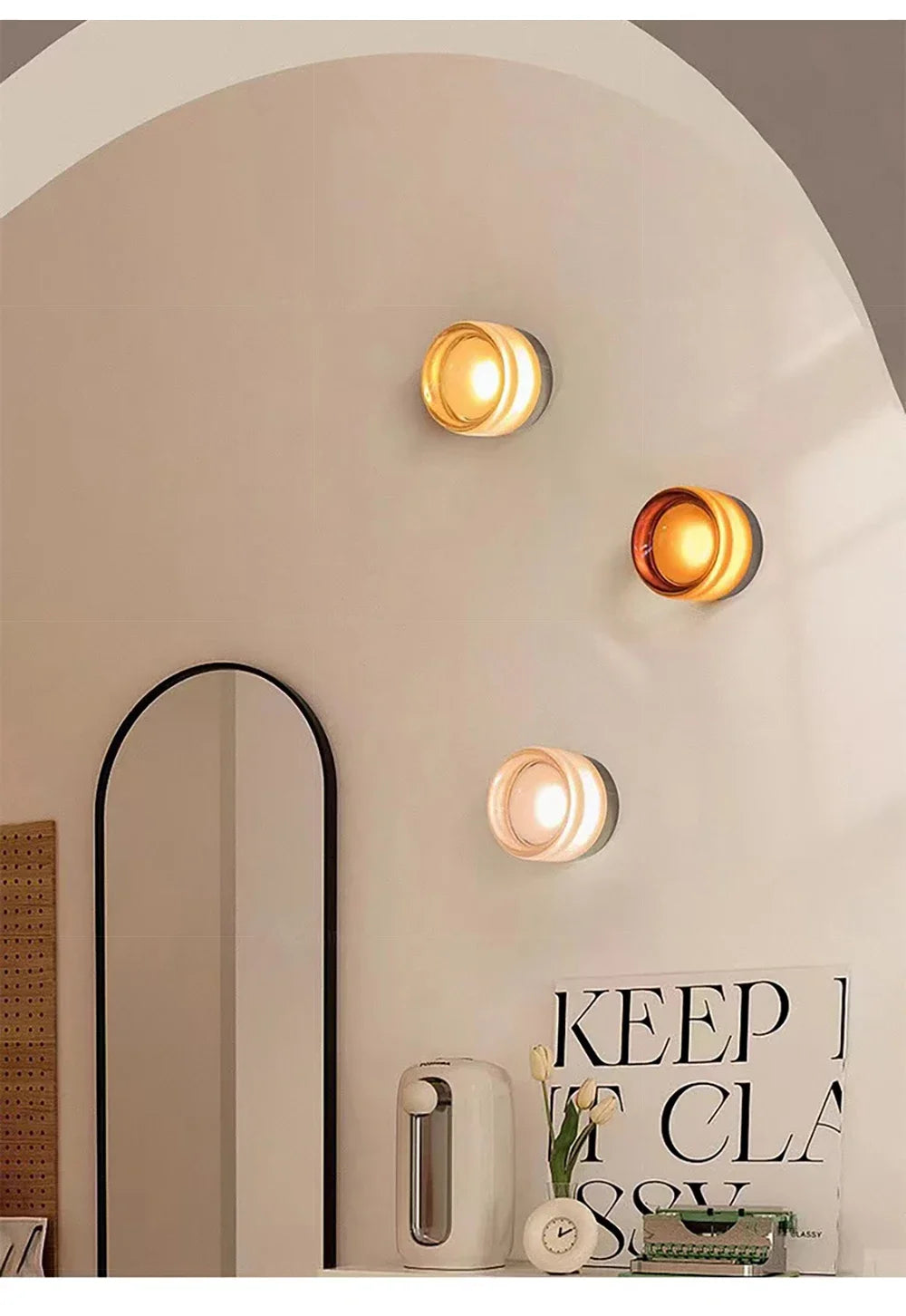 Modern LED Wall Lamp Living Room Amber Jelly Decor Wall Sconces  Corridor Study Dining Room  Home Decoration Smokey Grey Fixture - GlowMart