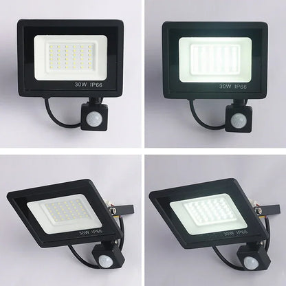 LED Floodlights 100W 50W 30W 20W 10W PIR Motion Sensor IP66 Waterproof LED 220V Hanging Exterior Outdoor Wall Lamp Spotlight - GlowMart