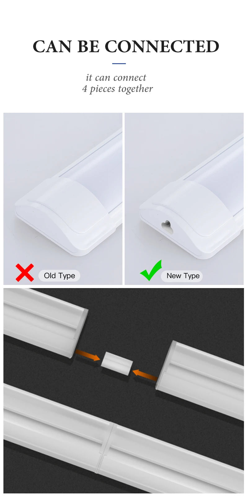 LED Light Tube Direct Plug-in Light Tube 110V 220V LED Lamp Tube Desk Work Study Shop Garage Warehouse Kitchen Cabinet Lighting - GlowMart