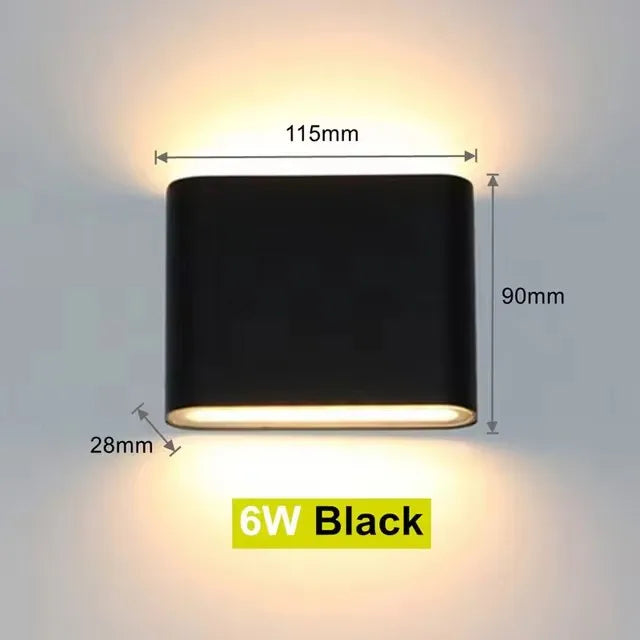 Modern Waterproof outdoor 12W LED wall lamp IP65 Aluminum UP and Down Wall Light Garden porch Sconce Decoration Light 110V 220V - GlowMart