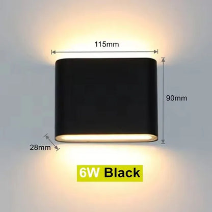 Modern Waterproof outdoor 12W LED wall lamp IP65 Aluminum UP and Down Wall Light Garden porch Sconce Decoration Light 110V 220V - GlowMart