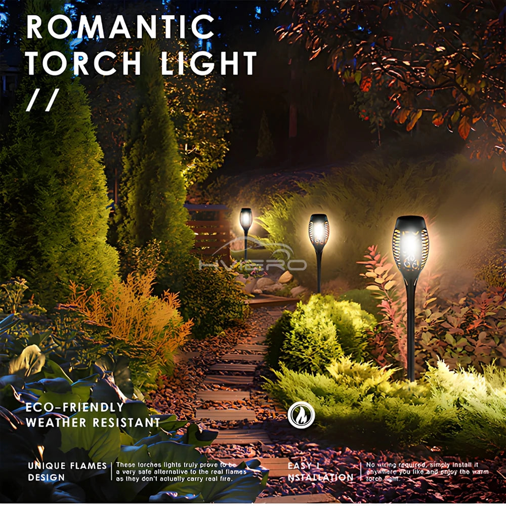 1/2/4/8Pcs Solar Flame Lights 12LED Bulbs Flickering Waterproof Garden Decoration Outdoor Lawn Path Yard Patio night Floor Lamps