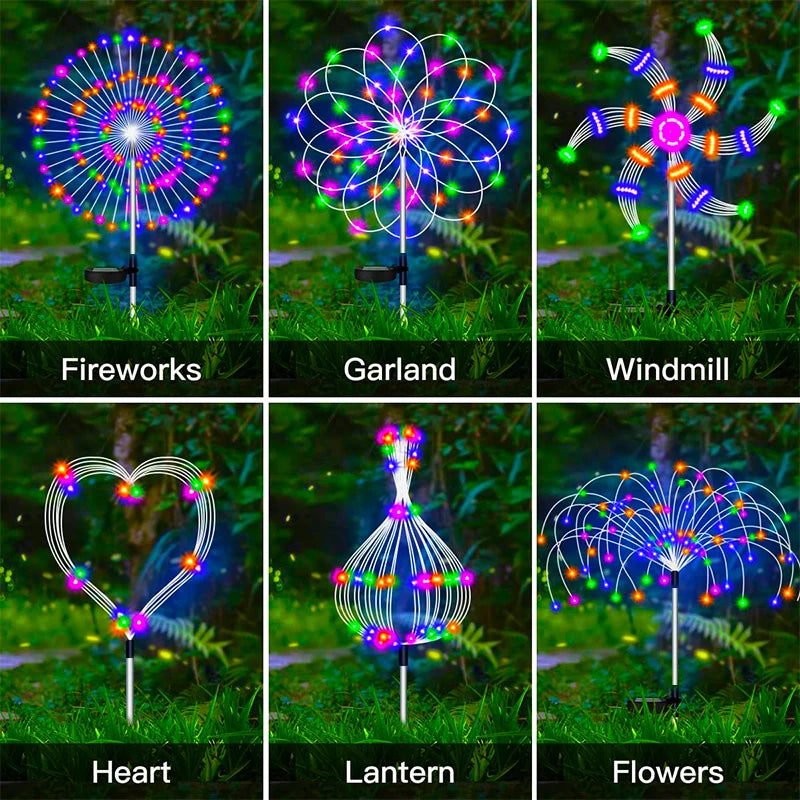 Solar Firework LED Stake Lights Outdoor Garden Decor Pathway Fairy Light Waterproof Yard Lawn Patio Landscape Decor Solar Lamp - GlowMart