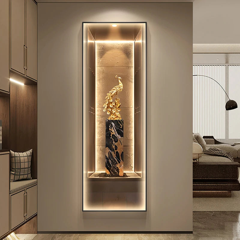 Modern Light Luxury Entrance Decoration Painting Wealth Wall Lamps Tree Corridor Hanging Painting High-end Wall Painting Light - GlowMart
