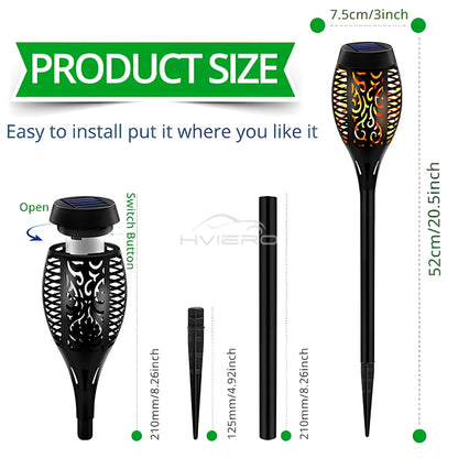 1/2/4/8Pcs Solar Flame Lights 12LED Bulbs Flickering Waterproof Garden Decoration Outdoor Lawn Path Yard Patio night Floor Lamps