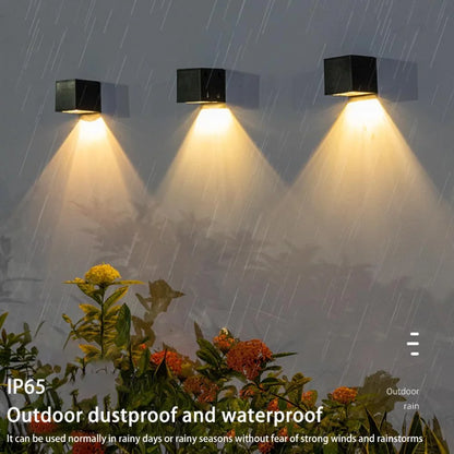 LED Solar Light Outdoor Garden Square Wall Lamp Outdoor Courtyard Garden Fence Lighting Wall Decoration Lamp - GlowMart