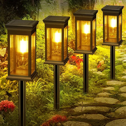 Solar Pathway Lights Solar Lights Outdoor Solar Powered Garden Lights for Walkway Yard Backyard Lawn Landscape Lighting Decor - GlowMart