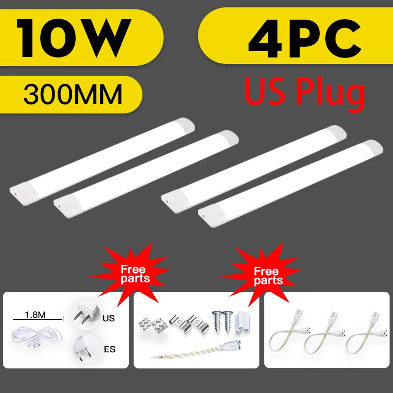 Led Tube Light 85-265V Led Bar Lamp Under Cabinets Lamp Tube Ceiling Wall Lamps Home Indoor Lighting Fixture For Kitchen Bedroom - GlowMart
