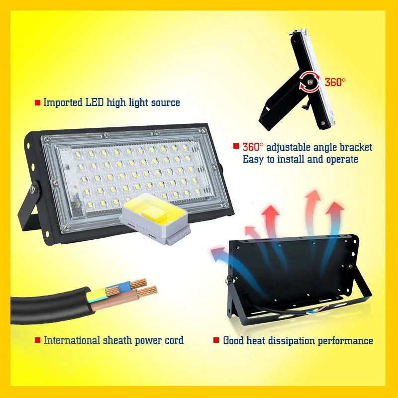 50W 100W Led Flood Light IP65 Waterproof AC 110V 220V Outdoor Floodlight Spotlight LED Reflector Street Lamp Wall Flood Lights - GlowMart