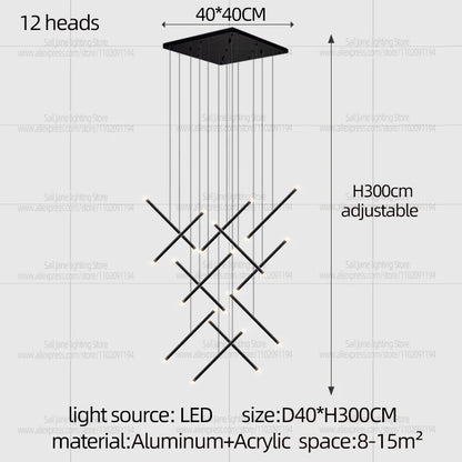 Nordic Pendant Light Modern Living Room Dining Table Lighting Lounge Hanging Restaurant Attic Chandelier Bedroom Ceiling Lamp - GlowMart