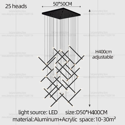 Nordic Pendant Light Modern Living Room Dining Table Lighting Lounge Hanging Restaurant Attic Chandelier Bedroom Ceiling Lamp - GlowMart