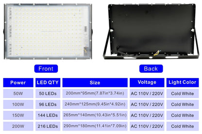 Led Flood Light 50W 100W 150W 200W 110V 220V Outdoor Floodlights IP65 Waterproof Wall Lamp Reflector Led Street Light - GlowMart