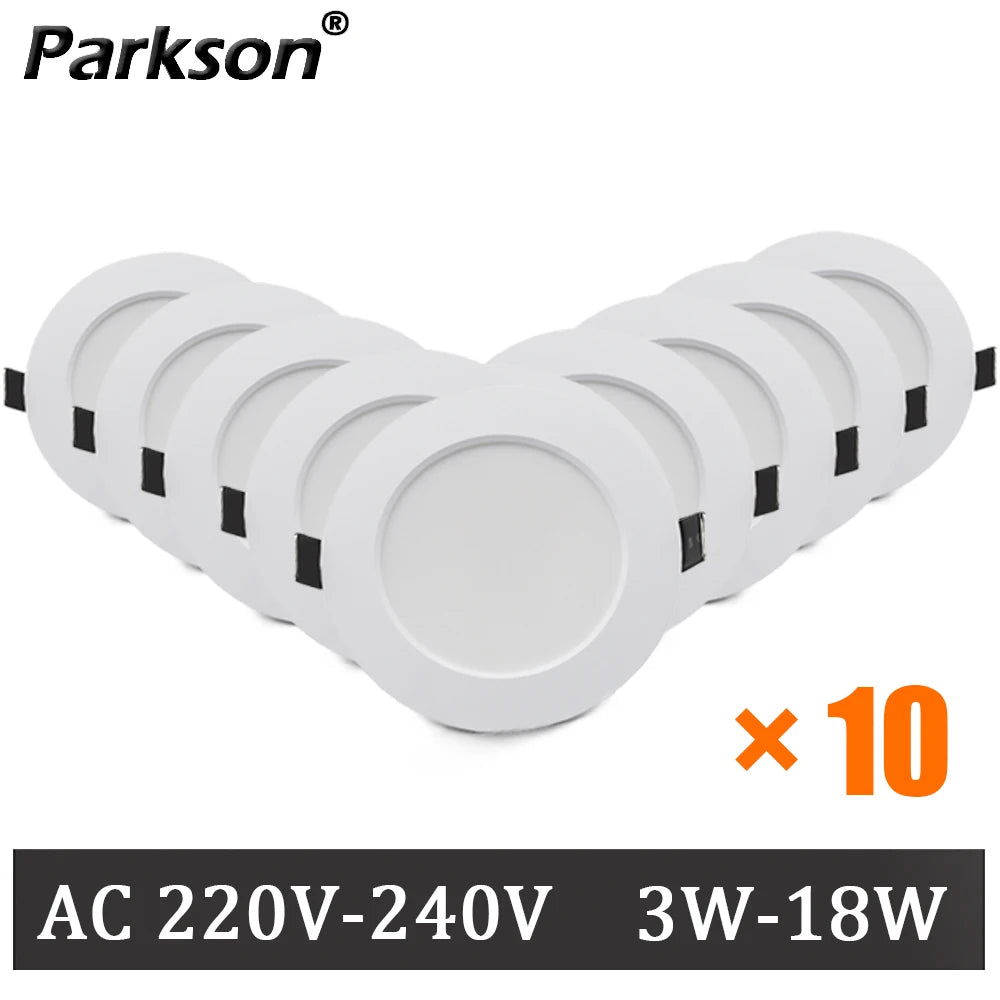 10Pack LED Downlight 220V Recessed Round Ceiling Dowm Light Bedroom Indoor Living Room For Home Decor Lighting LED Spot Lamp - GlowMart