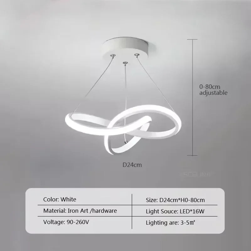 DARHYN Modern LED Pendant Light Creative Hanging Light Irregular Streamlined Design Suitable For Indoor Lighting In Restaurants - GlowMart